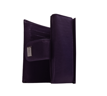 Preview: Mittlere Damenbörse mit Überschlag Echtleder